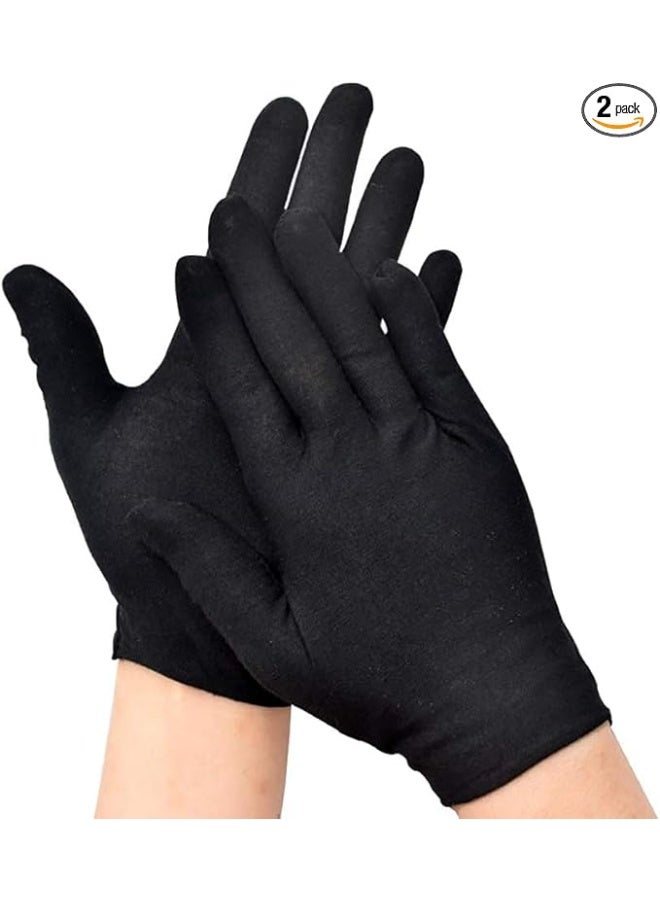 أمياي الجمال الأسود: قفازات قطنية سوداء - حلك الشامل للصلاة، العناية بالبشرة، فحص المجوهرات، وجمع العملات. - Image 1